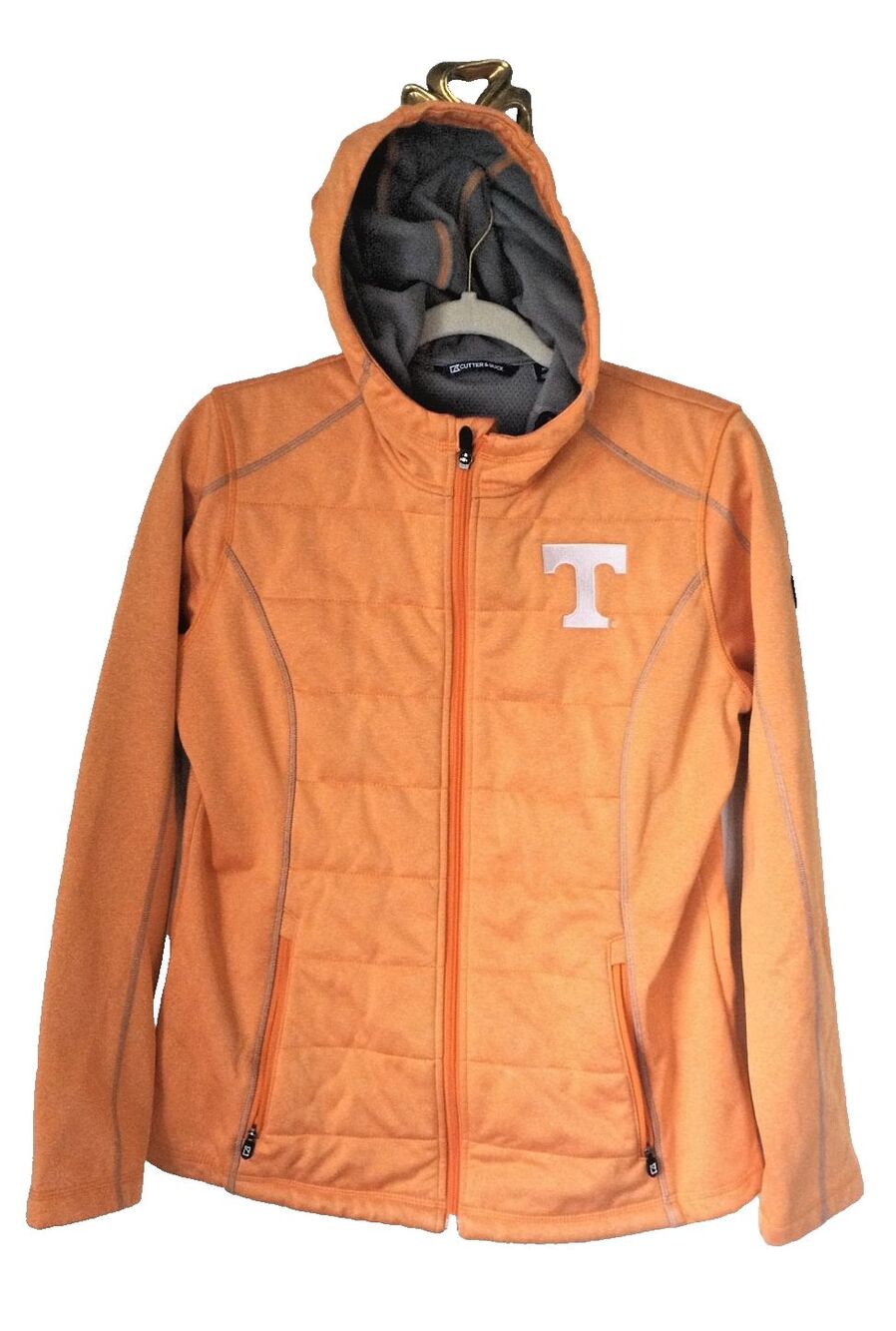 Tennessee Vols Cutter & Buck Womens M Orange Hooded Jacket Vault Evoke Full Zip